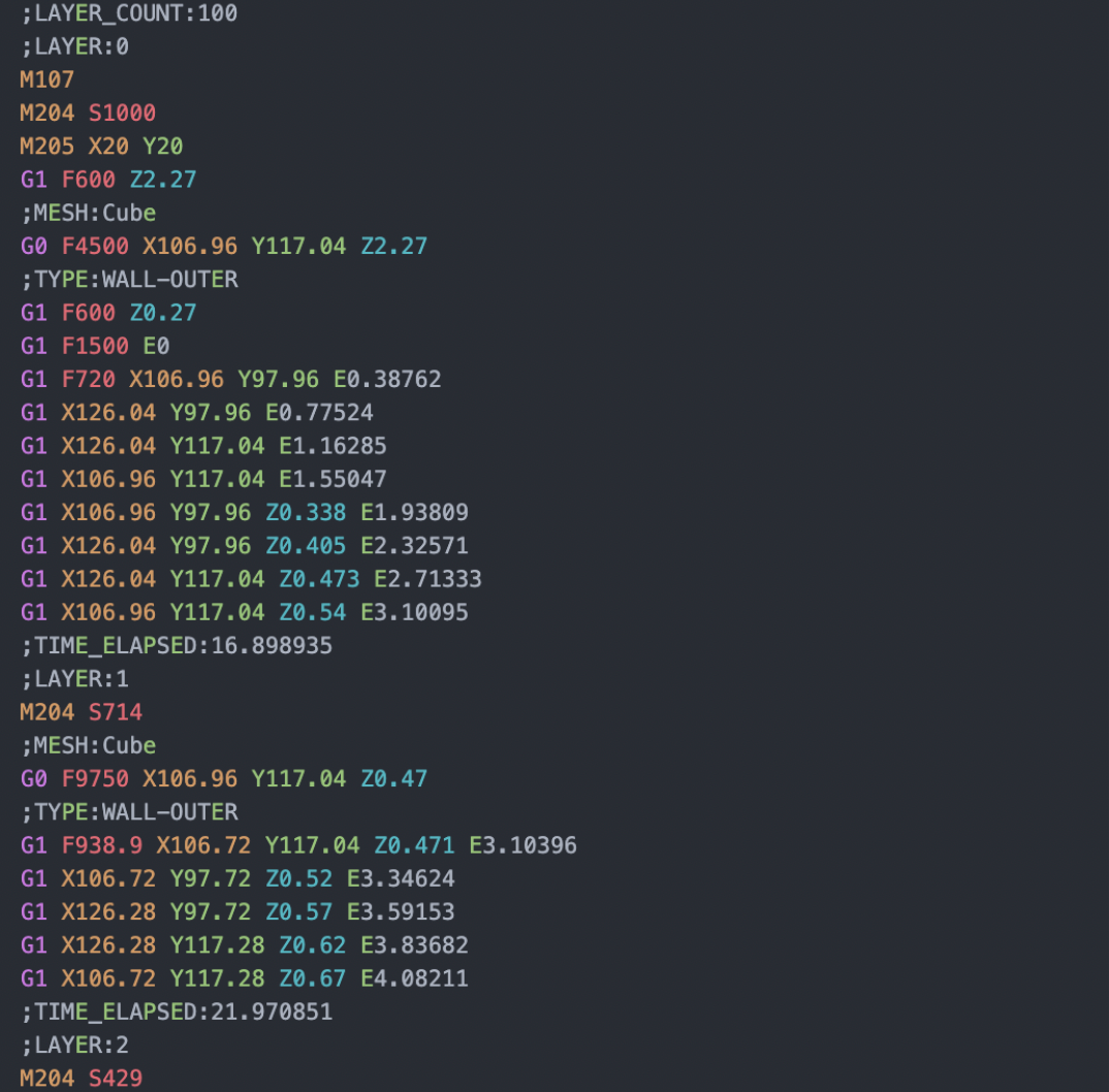 Example of a G-code script